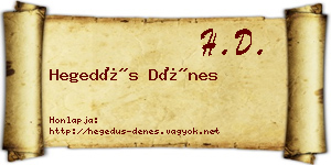 Hegedűs Dénes névjegykártya